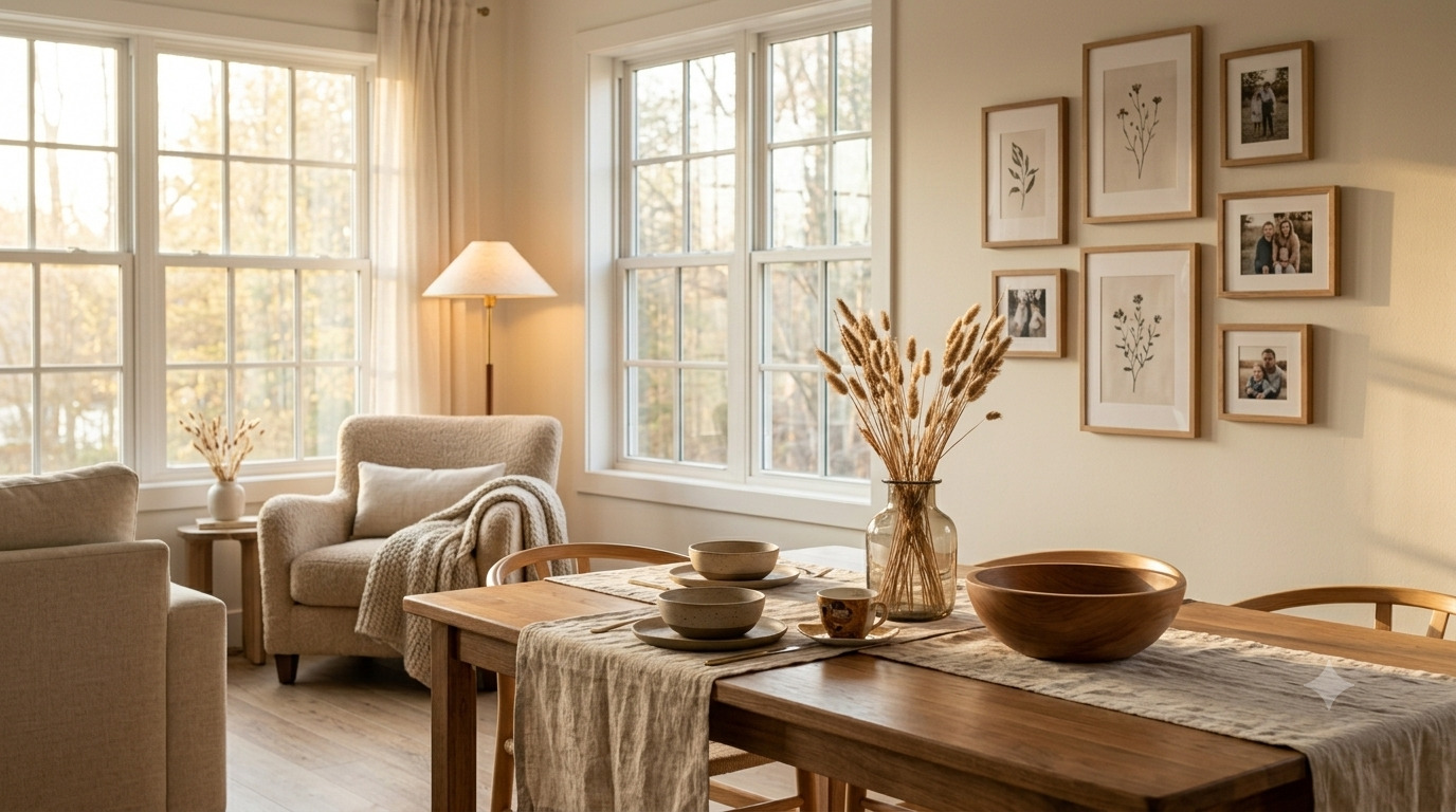 A small, intentionally designed living space using STUMPAGE pieces