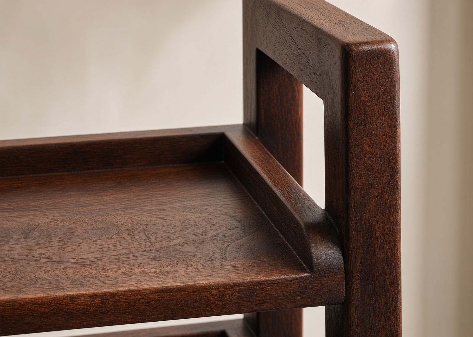 3-Tier Wooden Shelf Organizer natural Acacia wood detail